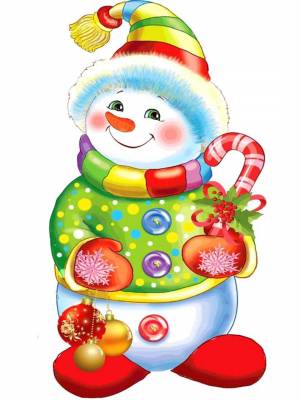 Раскраска снеговик цветная #32 #500753