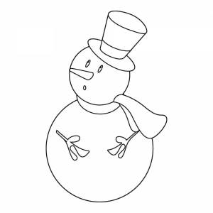 Раскраска снеговик шаблон #11 #500768