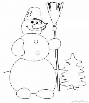 Раскраска снеговика для детей 3 4 года #6 #500801