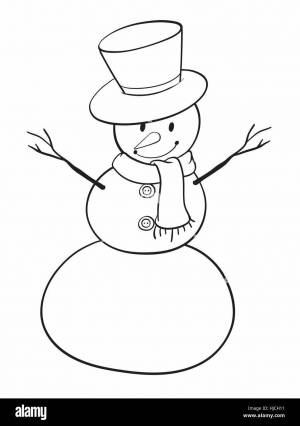 Раскраска снеговика для детей 3 4 года #16 #500811
