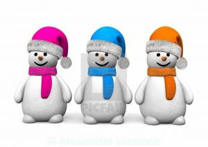Раскраска снеговики в шапочках и шарфиках #19 #500882