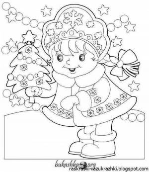 Раскраска снегурочка для детей 5 6 лет #14 #501062