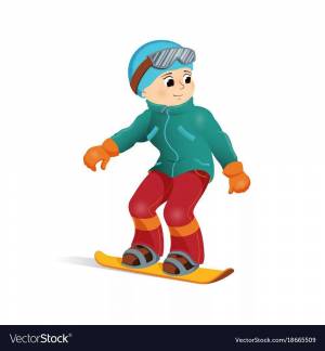 Раскраска сноубордист для детей #9 #501684