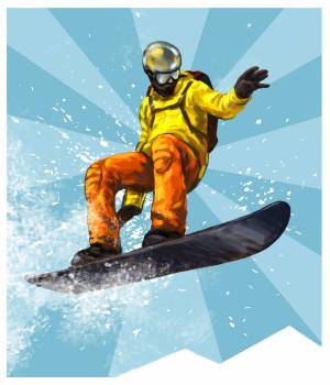Раскраска сноубордист для детей #11 #501686