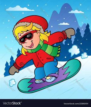 Раскраска сноубордист для детей #18 #501693