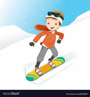 Раскраска сноубордист для детей #32 #501707