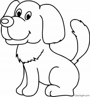 Раскраска собака для детей 4 5 лет #14 #502184