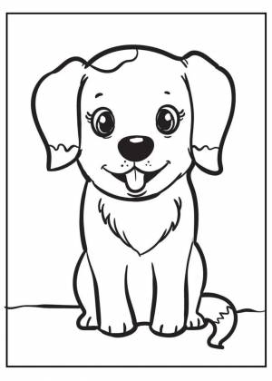 Раскраска собака для детей 4 5 лет #27 #502197