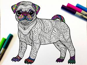Раскраска собака сложная #23 #502788