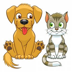 Раскраска собаки и кошки для детей #2 #502922