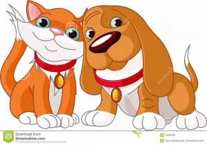 Раскраска собаки и кошки для детей #7 #502927