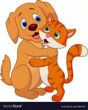Раскраска собаки и кошки для детей #9 #502929