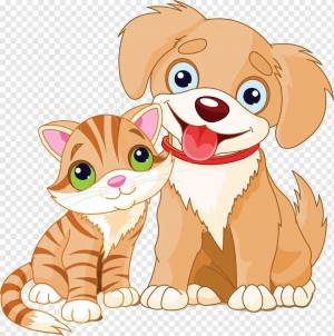 Раскраска собаки и кошки для детей #13 #502933