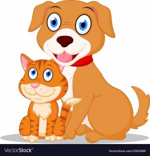 Раскраска собаки и кошки для детей #15 #502935