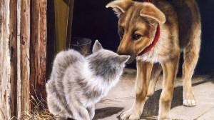 Раскраска собаки и кошки для детей #18 #502938