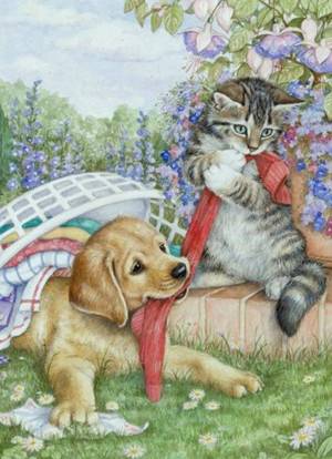 Раскраска собаки и кошки для детей #31 #502951