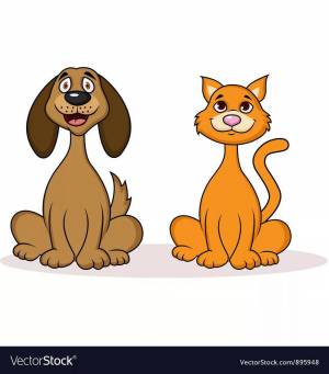Раскраска собаки и кошки для детей #36 #502956