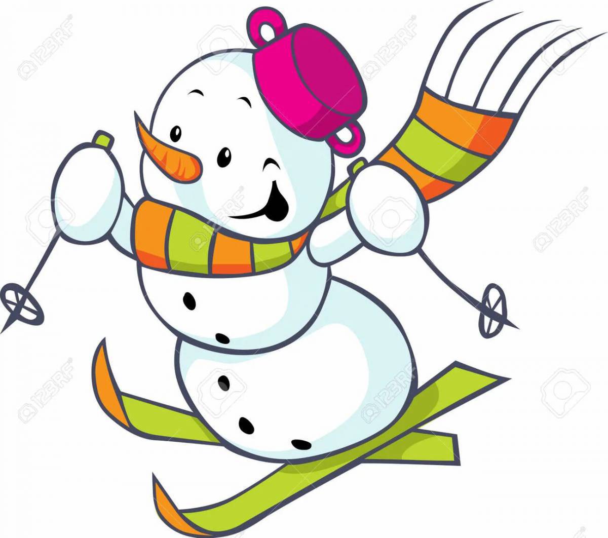 Снеговик на лыжах #11