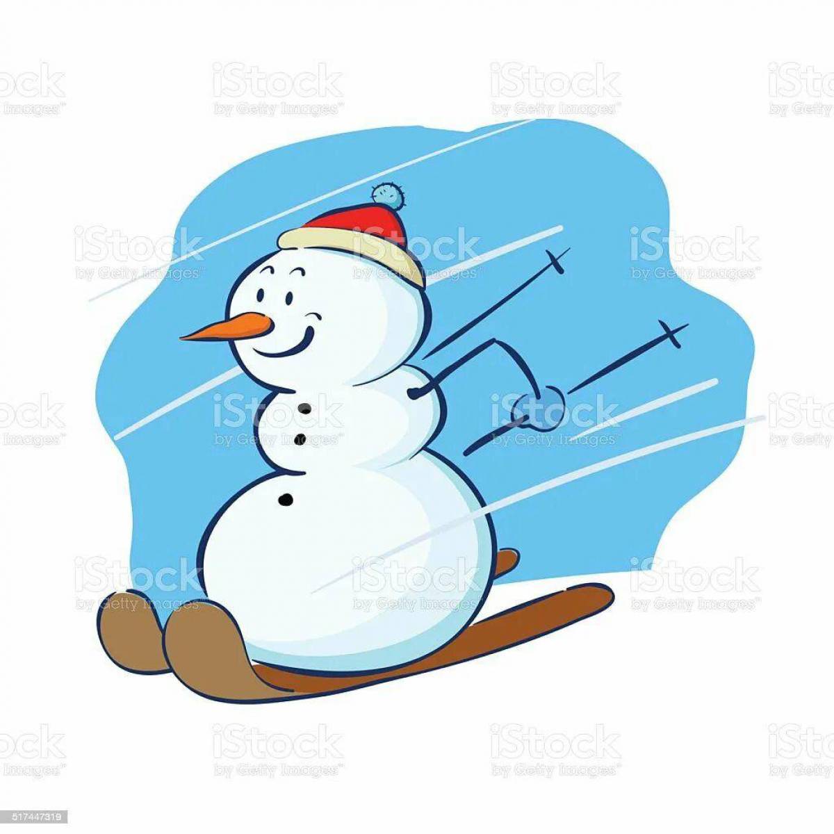 Снеговик на лыжах #19
