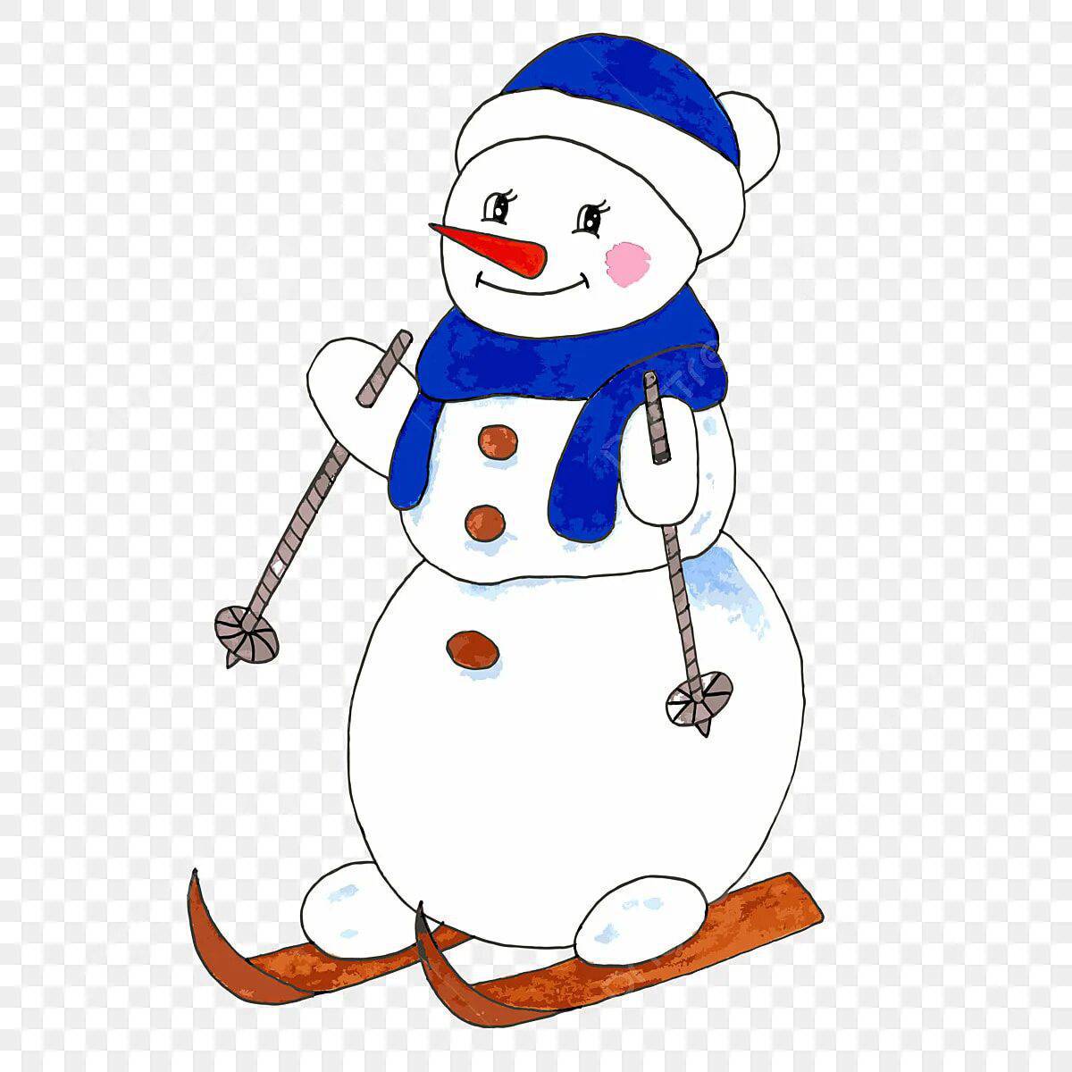 Снеговик на лыжах #20