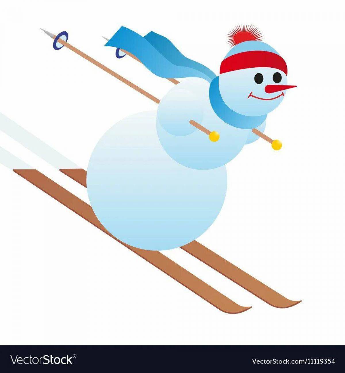 Снеговик на лыжах #23
