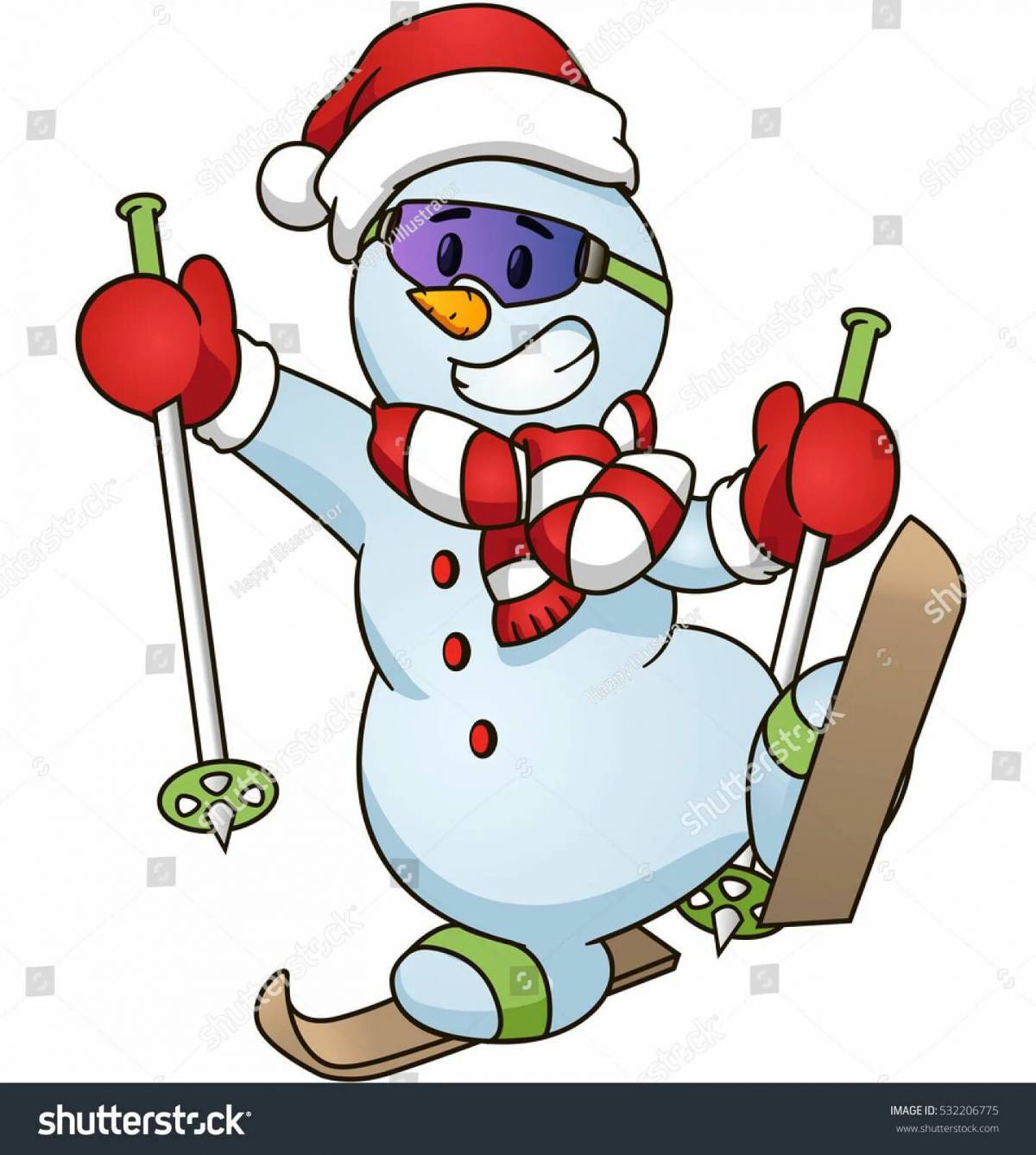Снеговик на лыжах #24