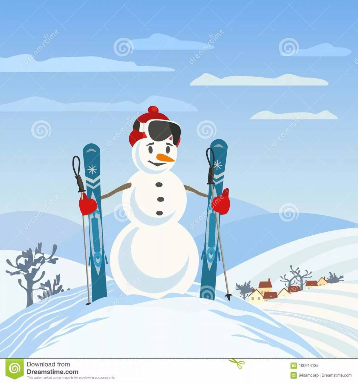 Снеговик на лыжах #26