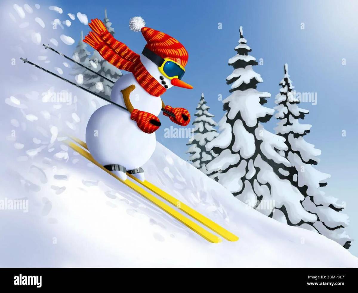 Снеговик на лыжах #28
