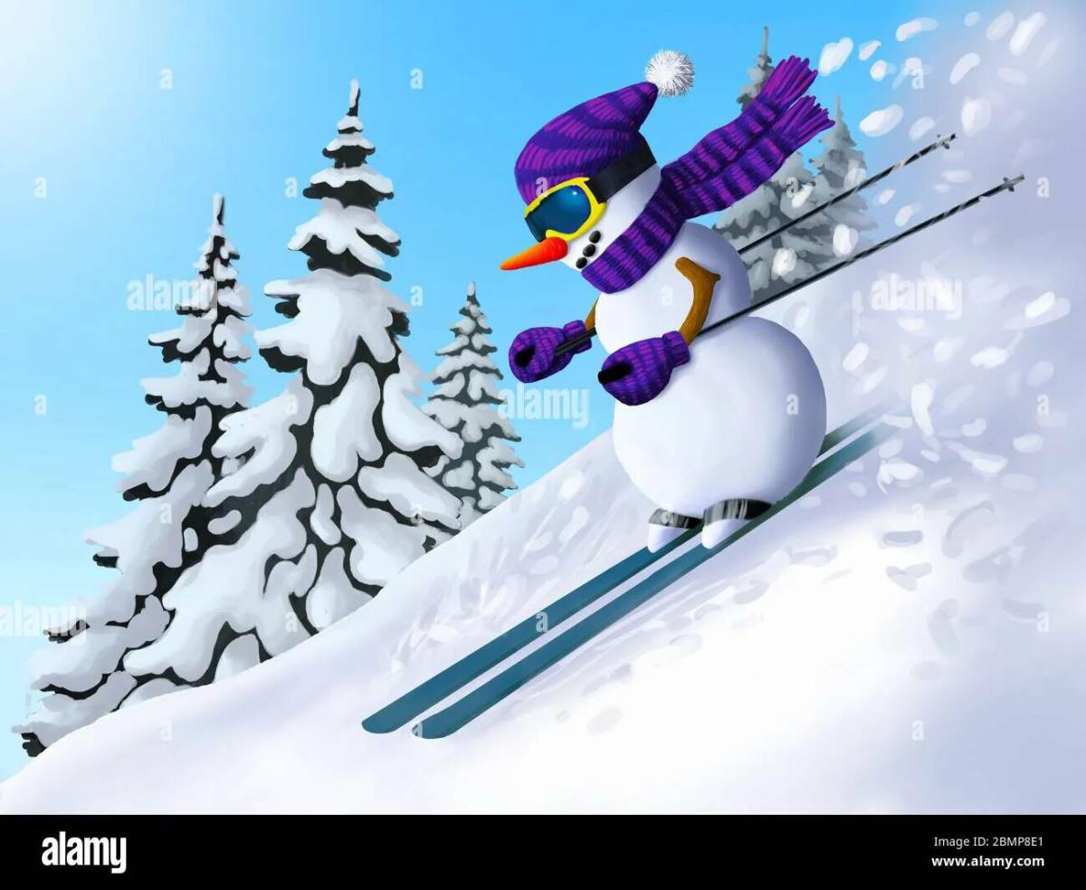 Снеговик на лыжах #34