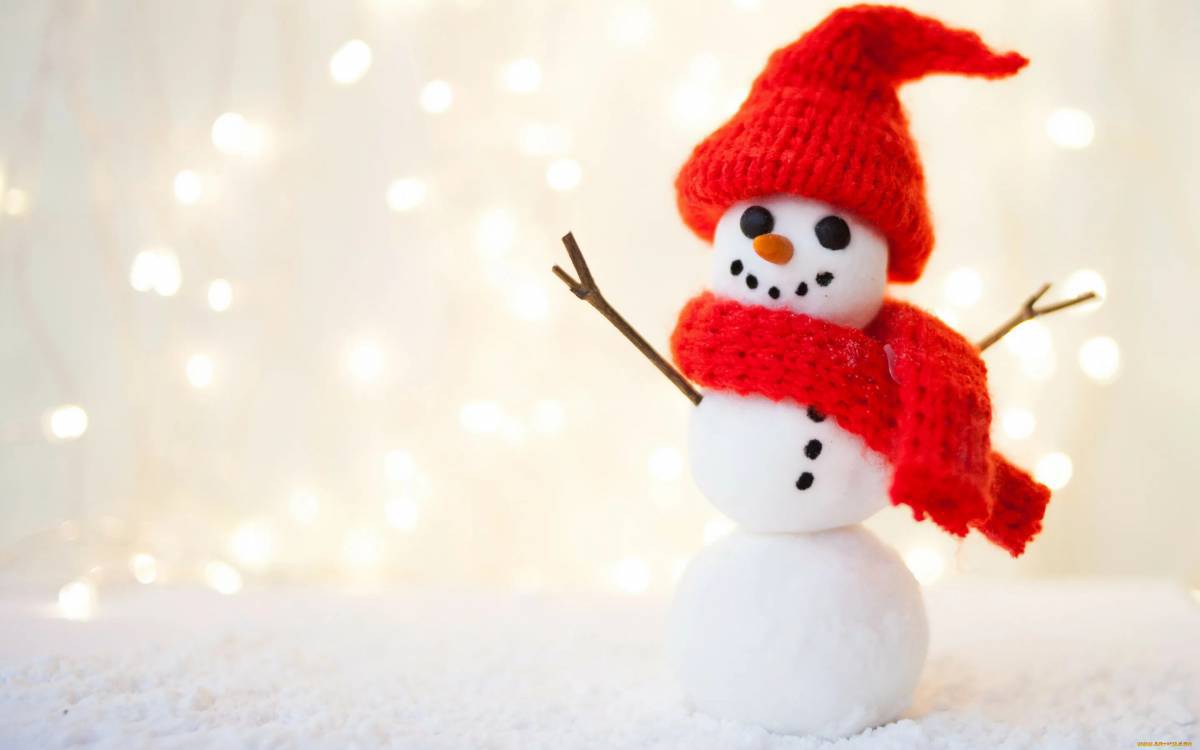 Снеговики в шапочках и шарфиках #4