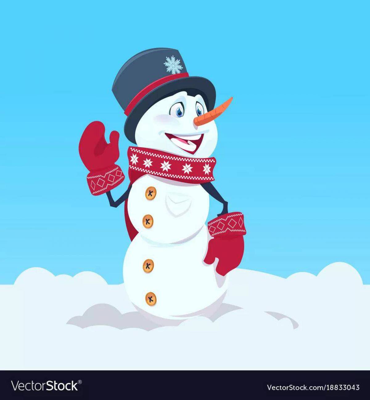 Снеговики в шапочках и шарфиках #9