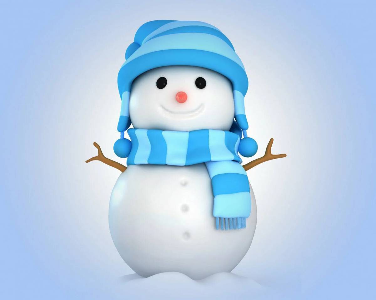 Снеговики в шапочках и шарфиках #18