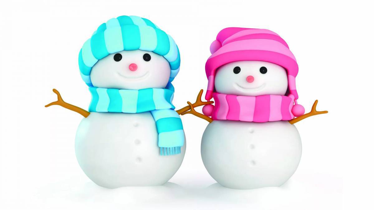 Снеговики в шапочках и шарфиках #24