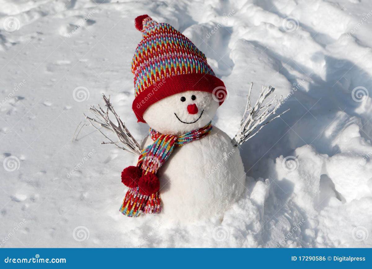Снеговики в шапочках и шарфиках #32