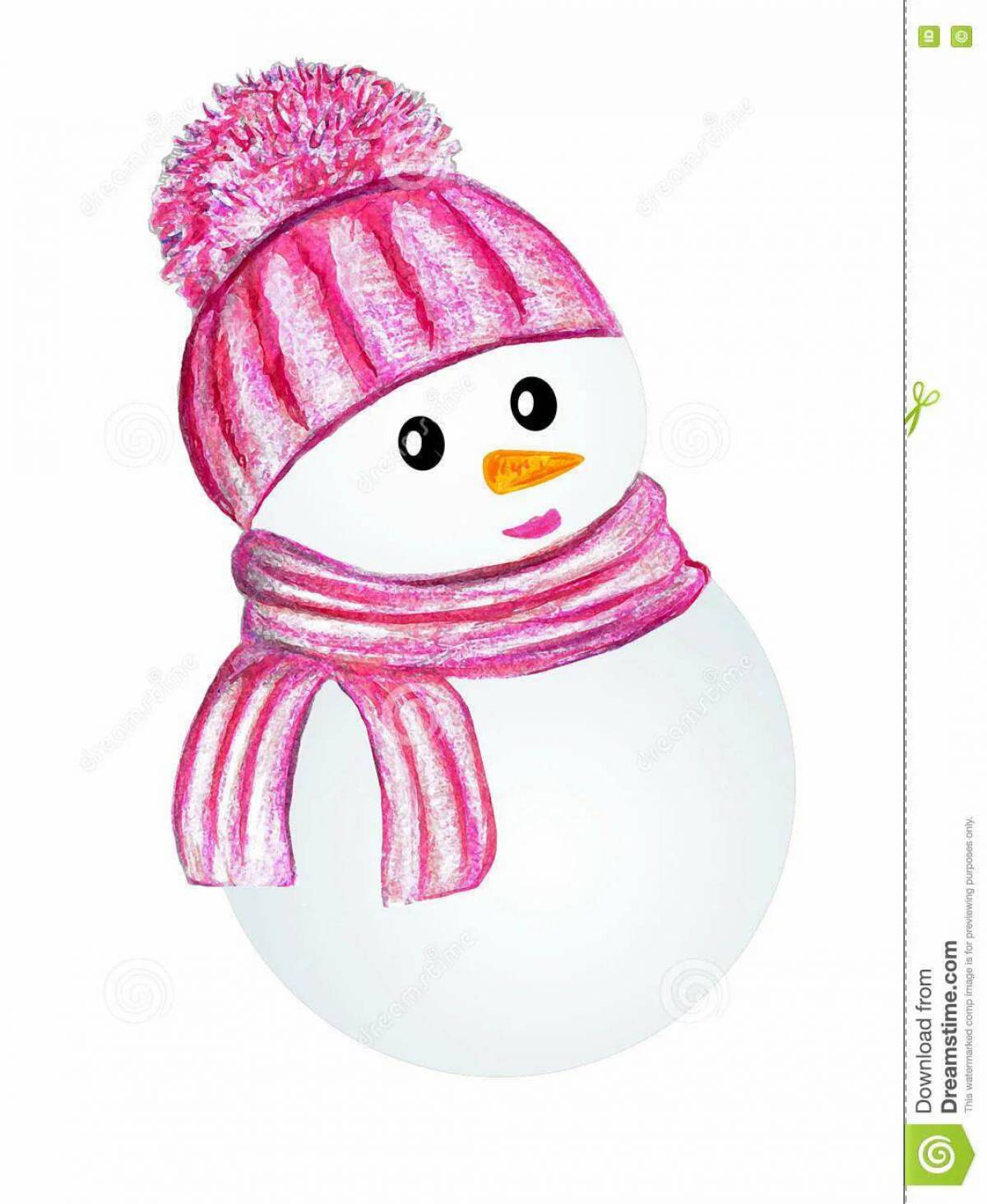 Снеговики в шапочках и шарфиках #35