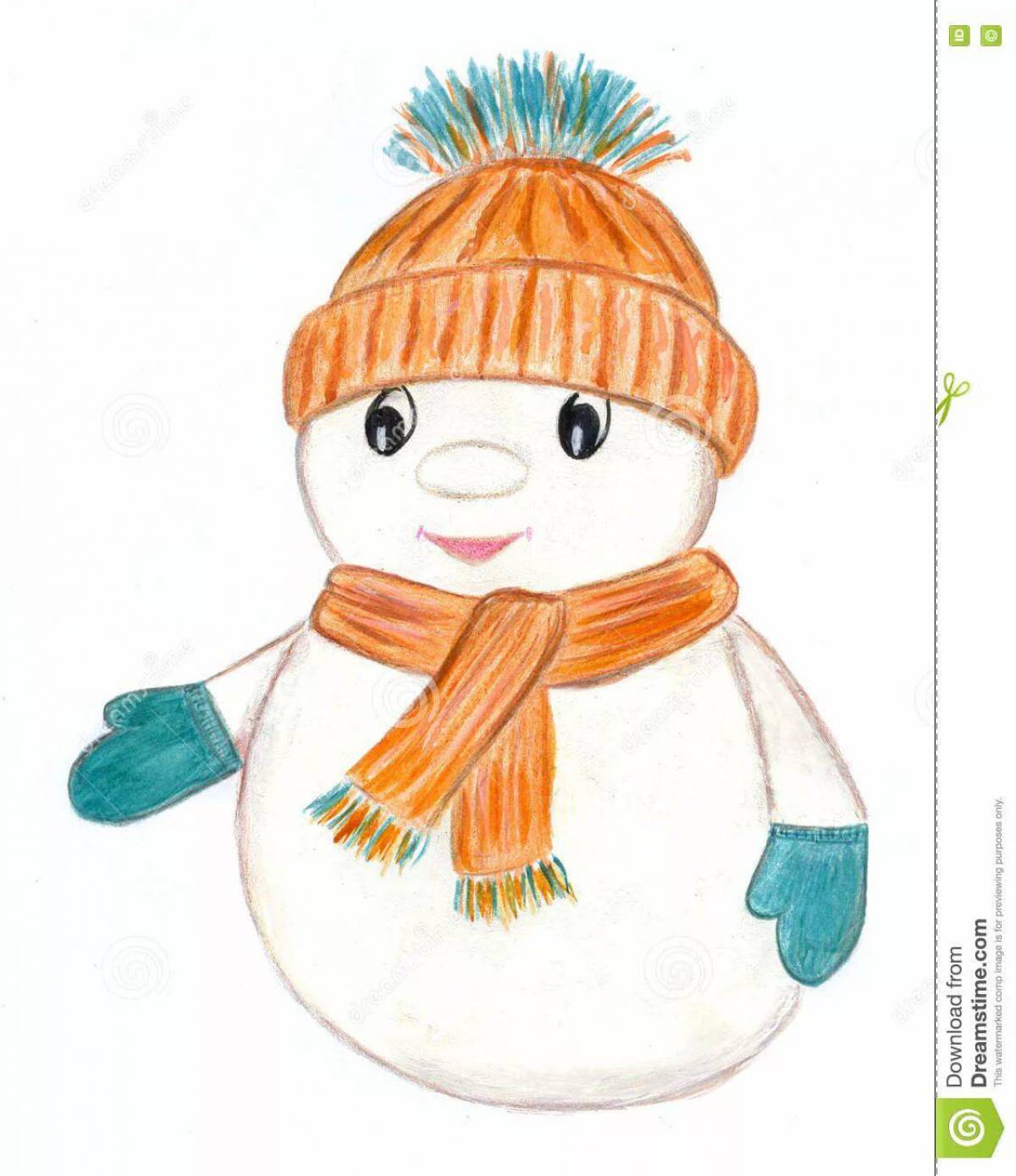 Снеговики в шапочках и шарфиках #36