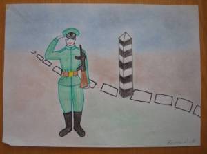 Раскраска солдат на посту рисование в старшей группе #6 #504732