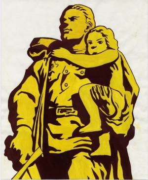 Раскраска солдат с ребенком на руках #1 #504952