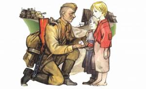 Раскраска солдат с ребенком на руках #30 #504981