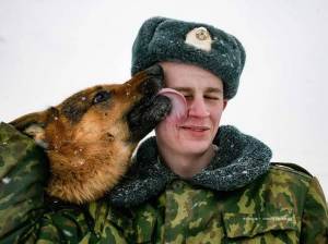 Раскраска солдат с собакой #16 #505006