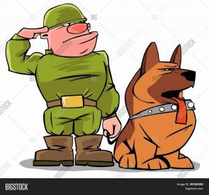 Раскраска солдат с собакой #35 #505025