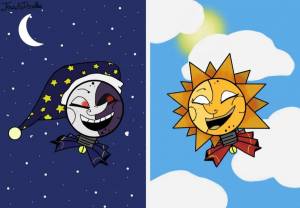 Раскраска солнце и луна аниматроники для детей #29 #505406