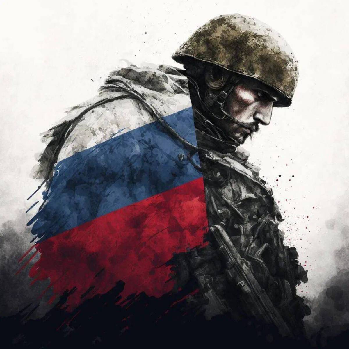 Солдат россии с флагом #17