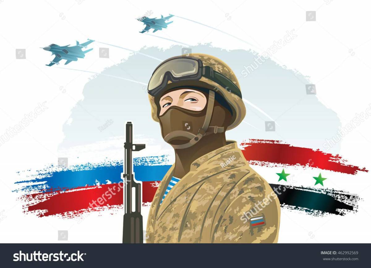 Солдат россии с флагом #33