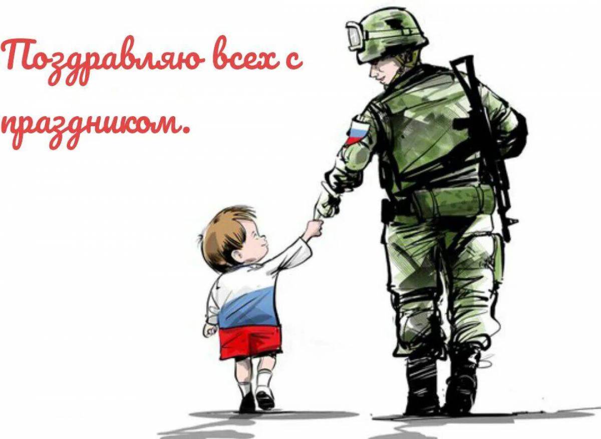 Солдат с ребенком на руках #7