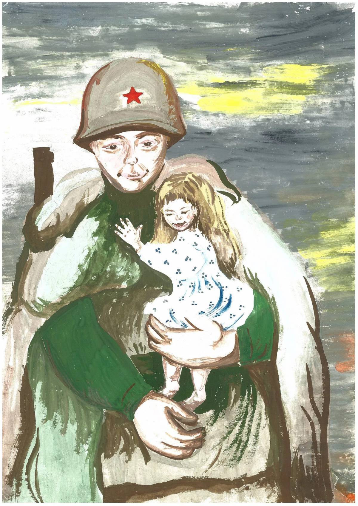 Солдат с ребенком на руках #36