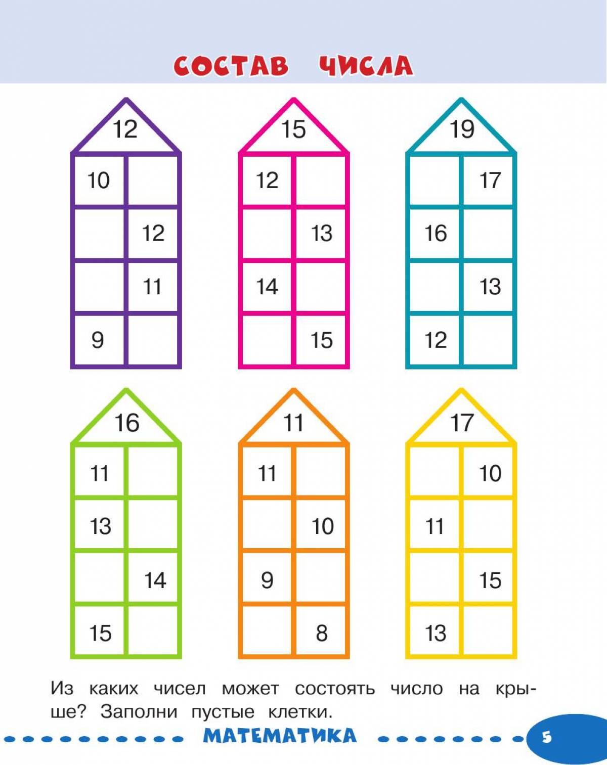 Состав чисел 1 класс в пределах 10 #15