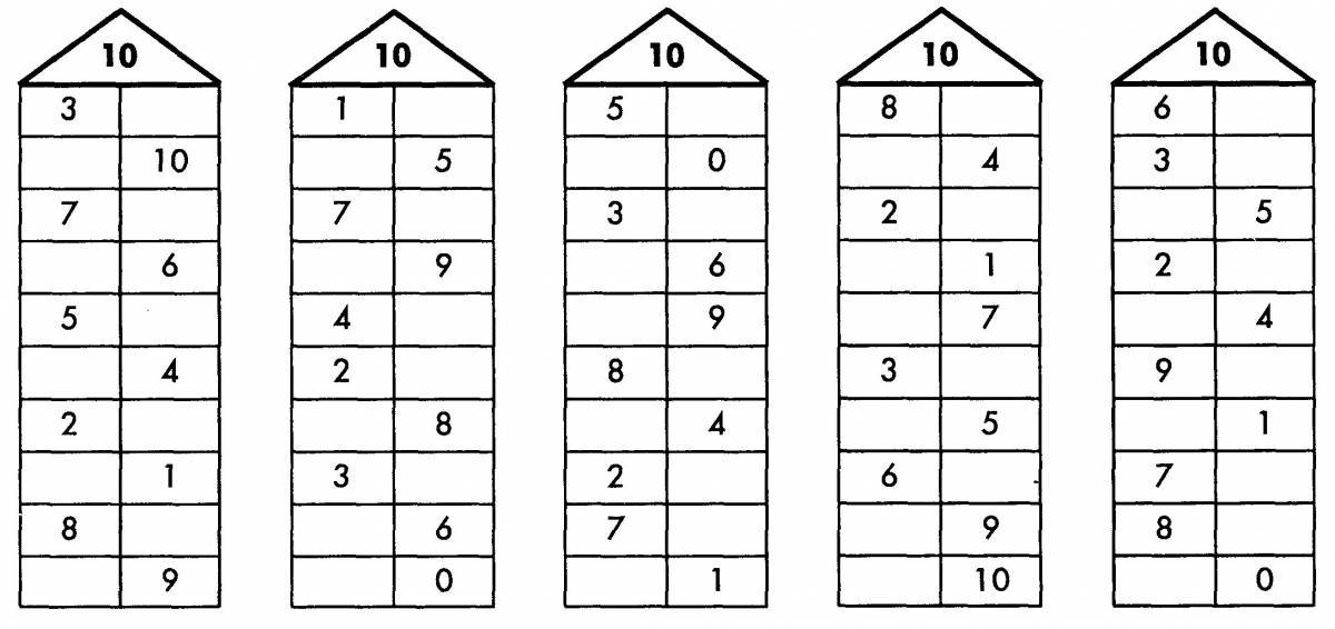 Состав чисел 1 класс в пределах 10 #23