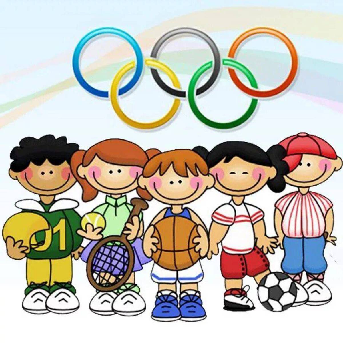 Я участвую в здоровой олимпиаде. Спортивный праздник для детей. Спортивная тематика. Спортивные игры рисунок. Эмблема спорта для детей.