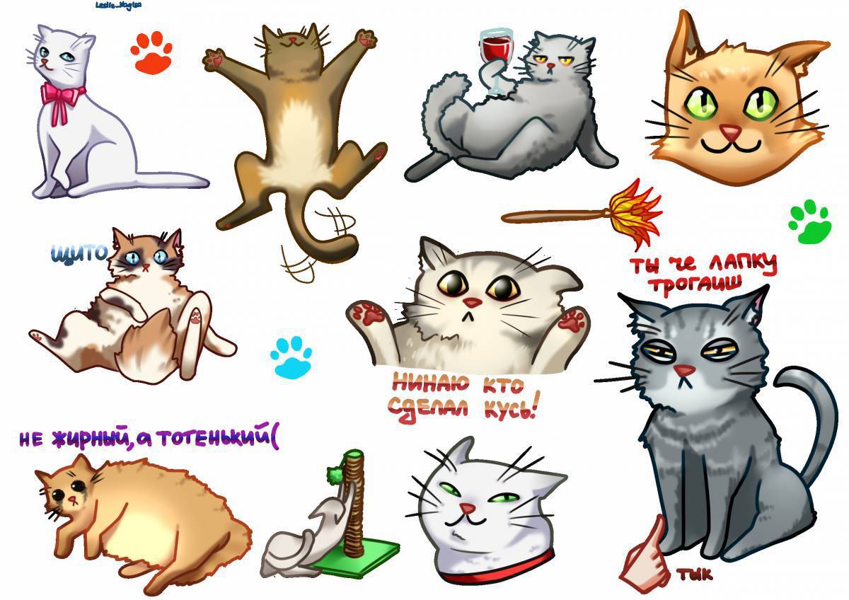 Стикеры котики телеграмм
170